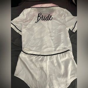 White/Ivory Bride Silk like Pajamas